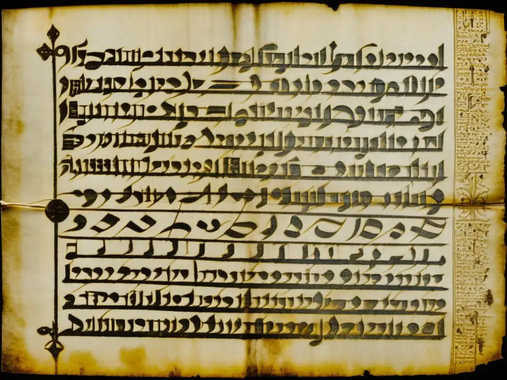 Una antigua y fascinante escritura glagolítica, con detalles intrincados y tinta desgastada, evoca historias fascinantes