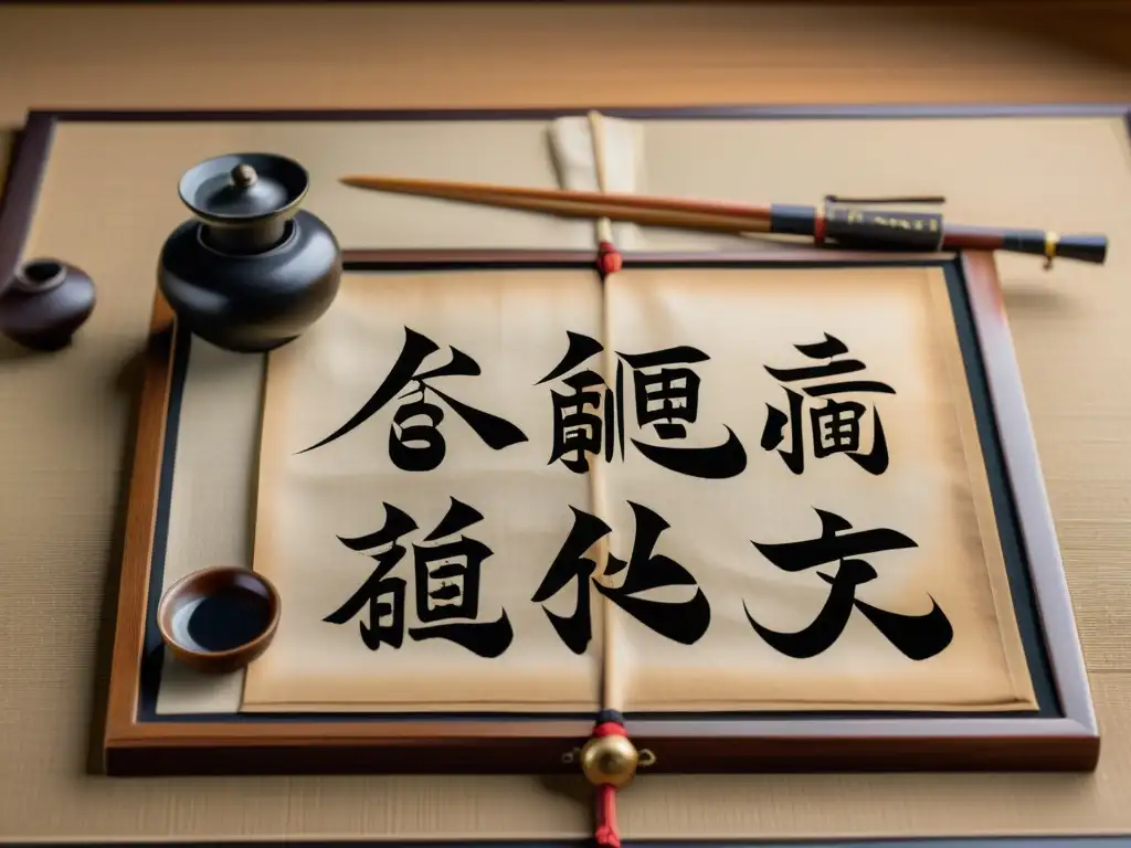 Conjunto de caligrafía japonesa antigua con estrategias memorizar kanji efectivas