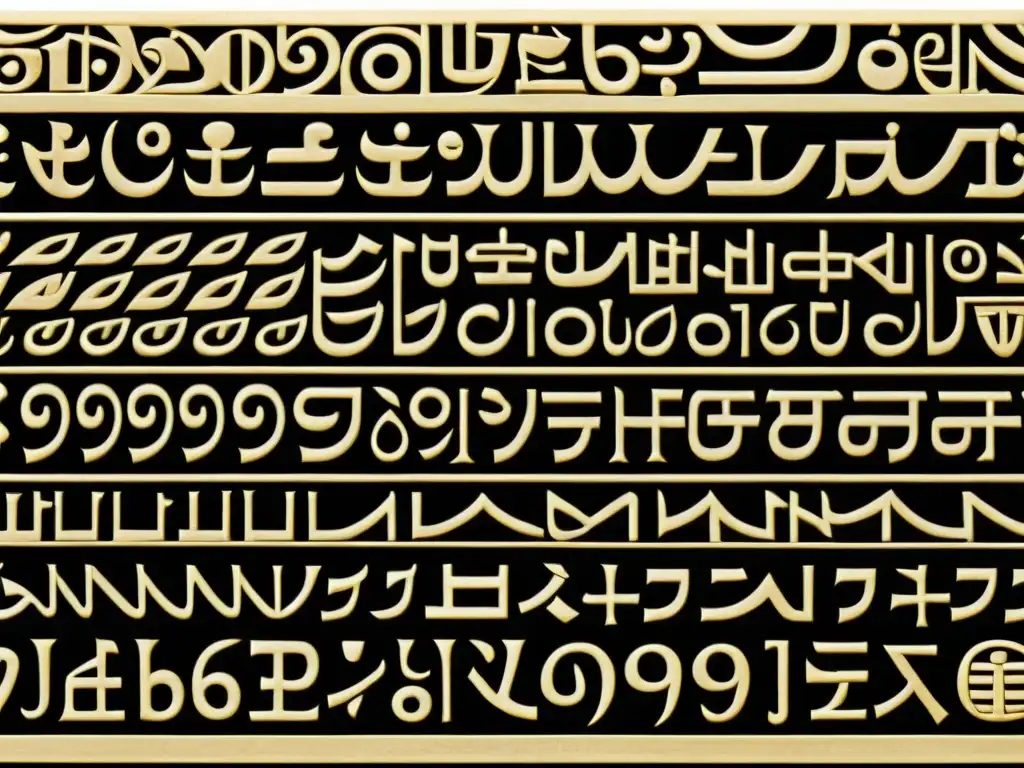 Detalle 8k de escritura jeroglífica y Anatolia, mostrando paralelos estilísticos en símbolos antiguos