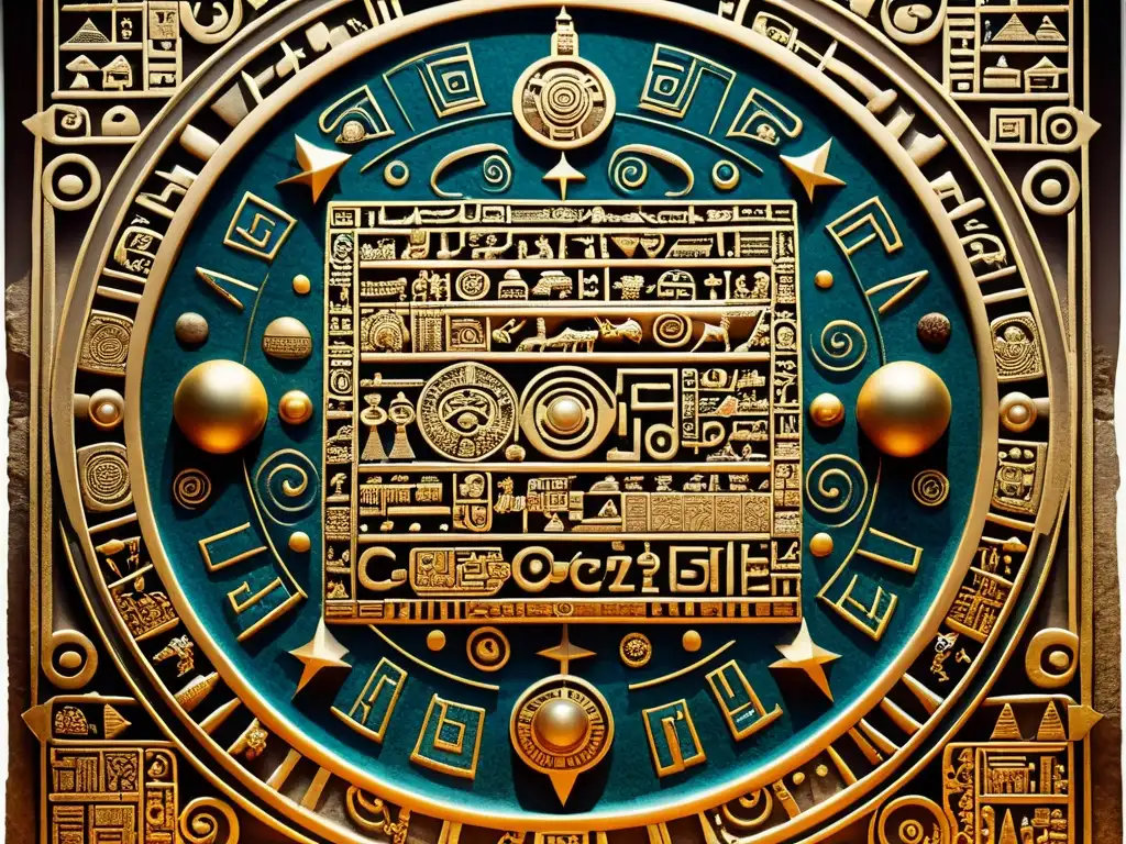 Detalle impresionante del Códice de Dresde, manuscrito maya, iluminado por luz natural, con ilustraciones astronómicas y divinatorias