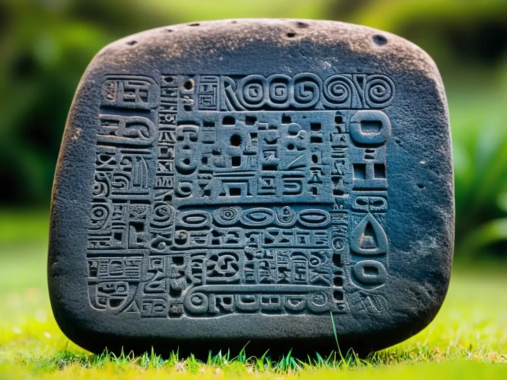 Detalles de la escritura Rongorongo Isla Pascua, invitando a descifrar su enigma cultural