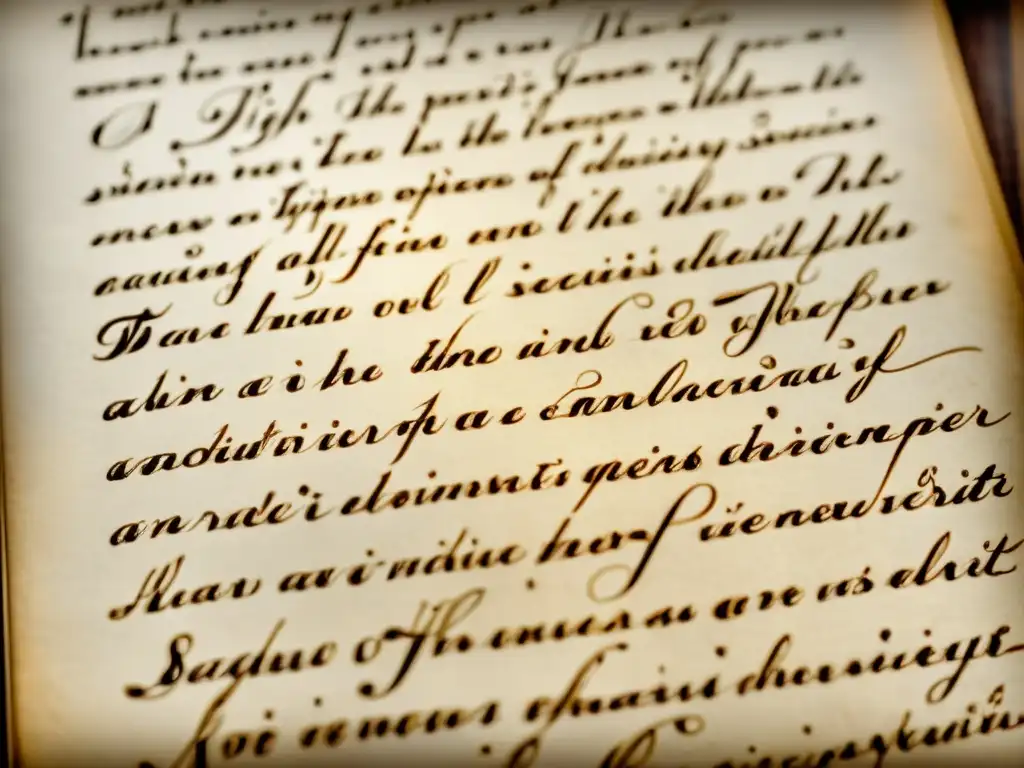 Detalles exquisitos de un manuscrito vintage, reflejando la belleza y la psicología detrás de los modernos manuscritos