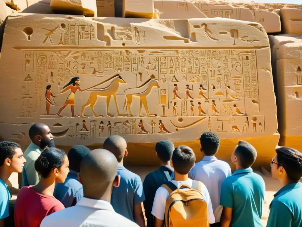 Un emocionante tour educativo sobre jeroglíficos en Egipto revela colores vibrantes en antiguas inscripciones egipcias