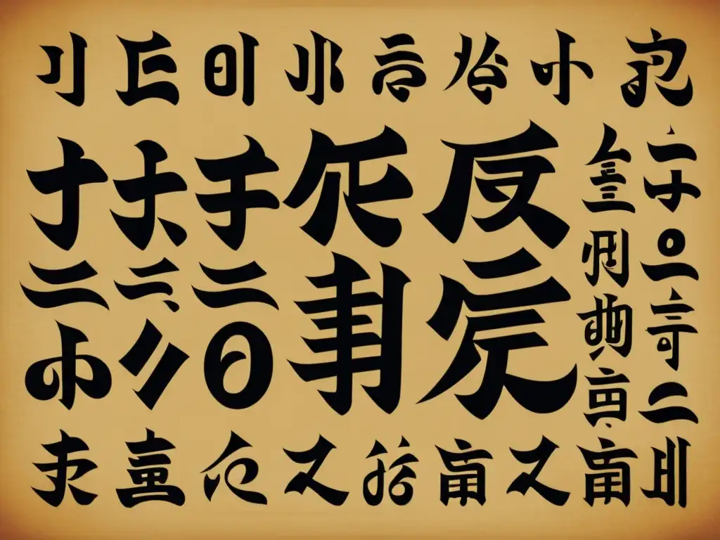 Comparación de Escrituras Asiáticas: Hanzi, Hangul, Katakana, Devanagari Una ilustración detallada que compara los trazos y estructuras de los caracteres Hanzi con otros sistemas de escritura asiáticos