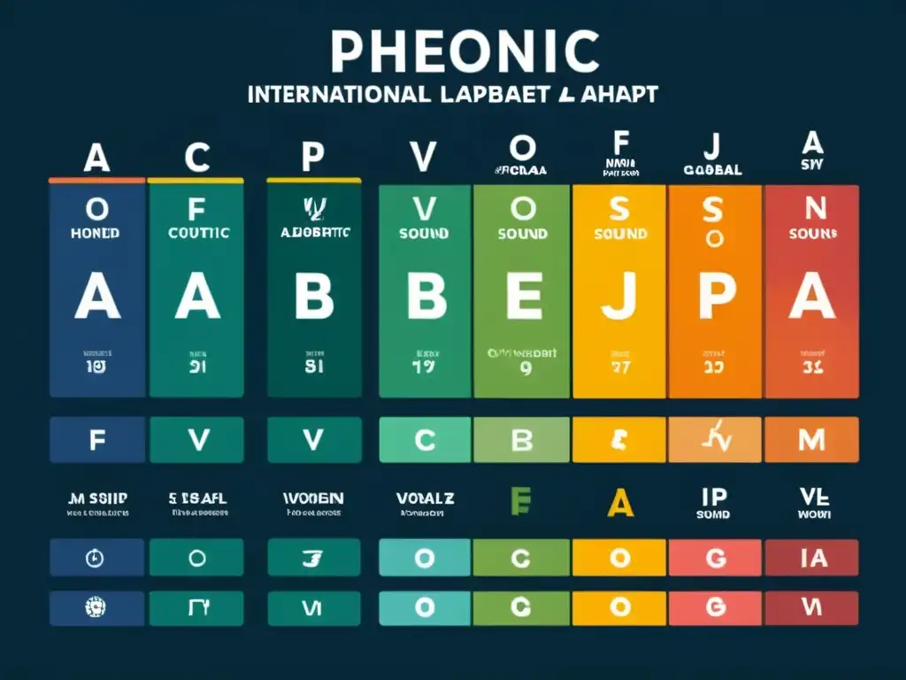 Comparación Alfabeto Fonético Internacional: Detallada comparativa de símbolos IPA para sonidos globales, organizados y con tipografía atractiva