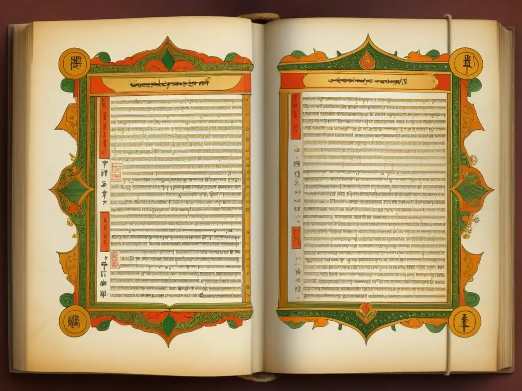 Manuscrito antiguo de gramática sánscrita, detallado y envejecido, evocando sabiduría ancestral y tradición académica