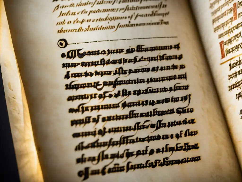 Manuscrito antiguo: símbolos vibrantes y textura intrigante Manuscrito moderno con símbolos escritos a mano en tinta vibrante, reflejando el impacto cultural de los manuscritos modernos