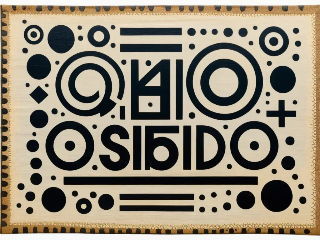 Una obra de arte contemporáneo que combina símbolos de Nsibidi con elementos modernos, creando una composición impactante y reflexiva