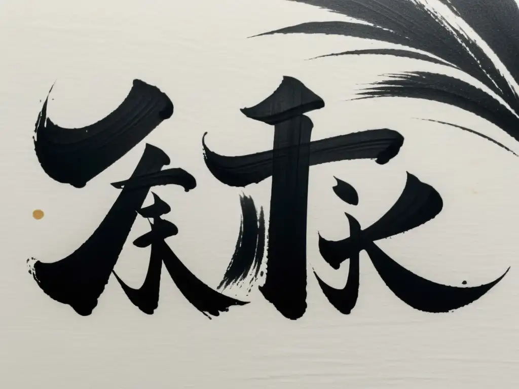 Un pincel de caligrafía japonés crea con maestría los kanji en papel washi, evocando el significado kanji caligrafía películas