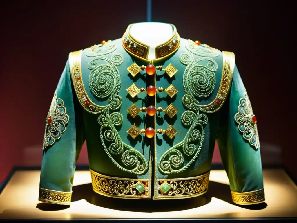 Rituales funerarios antiguos China: Traje de jade y oro de la dinastía Han, deslumbrante en la tenue luz del museo