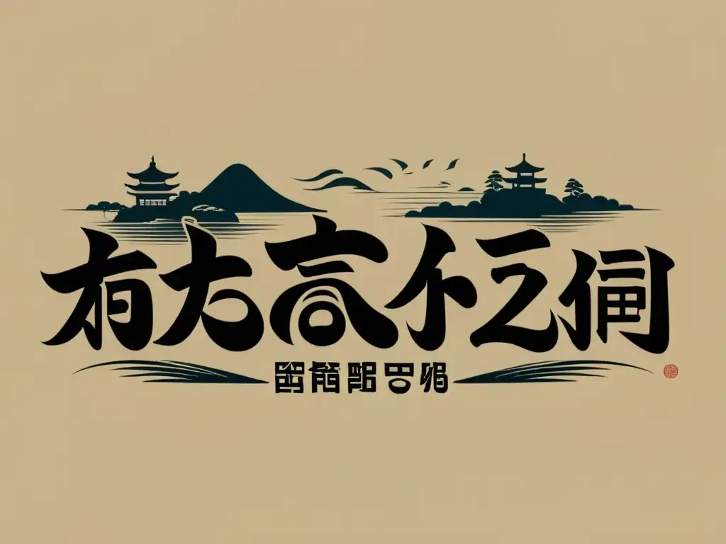 Ilustración vintage de sistemas de escritura asiática comparados, destacando caracteres chinos, japoneses y coreanos en tonos apagados