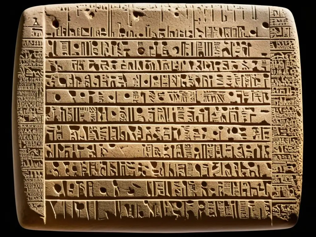 Tableta de arcilla antigua con escritura cuneiforme, evocando la evolución de la escritura legal desde Mesopotamia