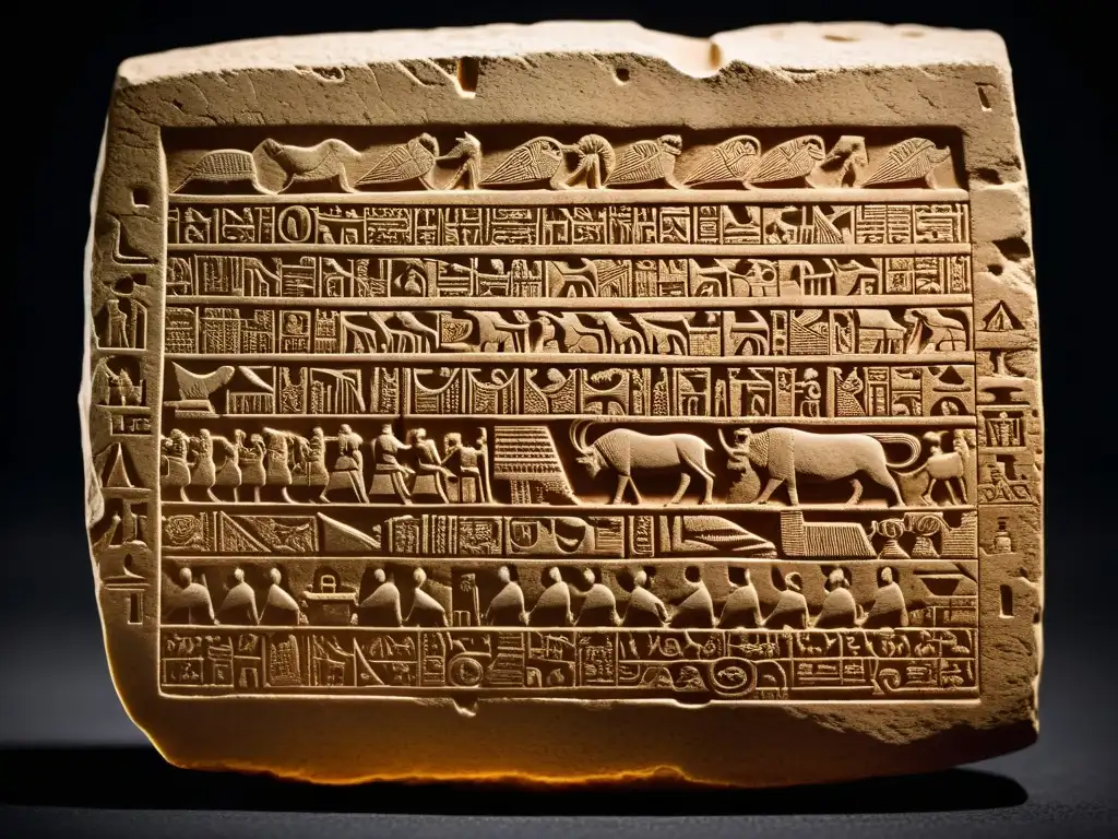 Tableta de arcilla cuneiforme antigua de Mesopotamia con inscripciones sobre la inmortalidad, mostrando detalles delicados en la escritura antigua