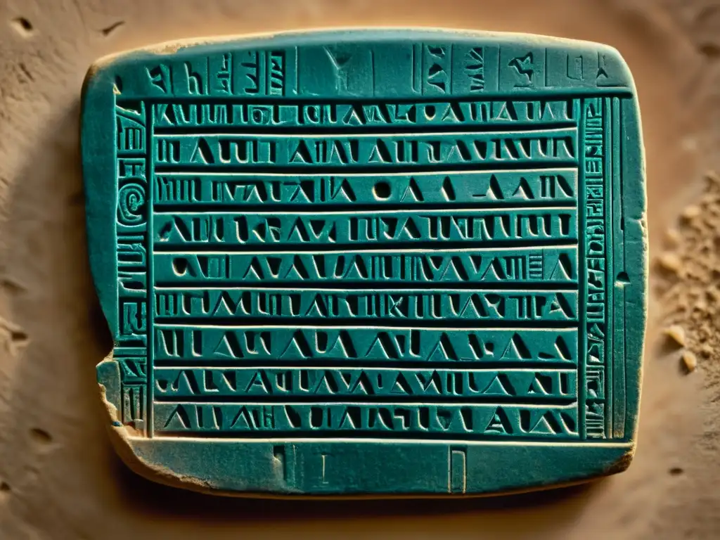 Tableta de arcilla con escritura Lineal B: detalle histórico Una tableta de arcilla con inscripciones en escritura Lineal B, detallando la civilización micénica