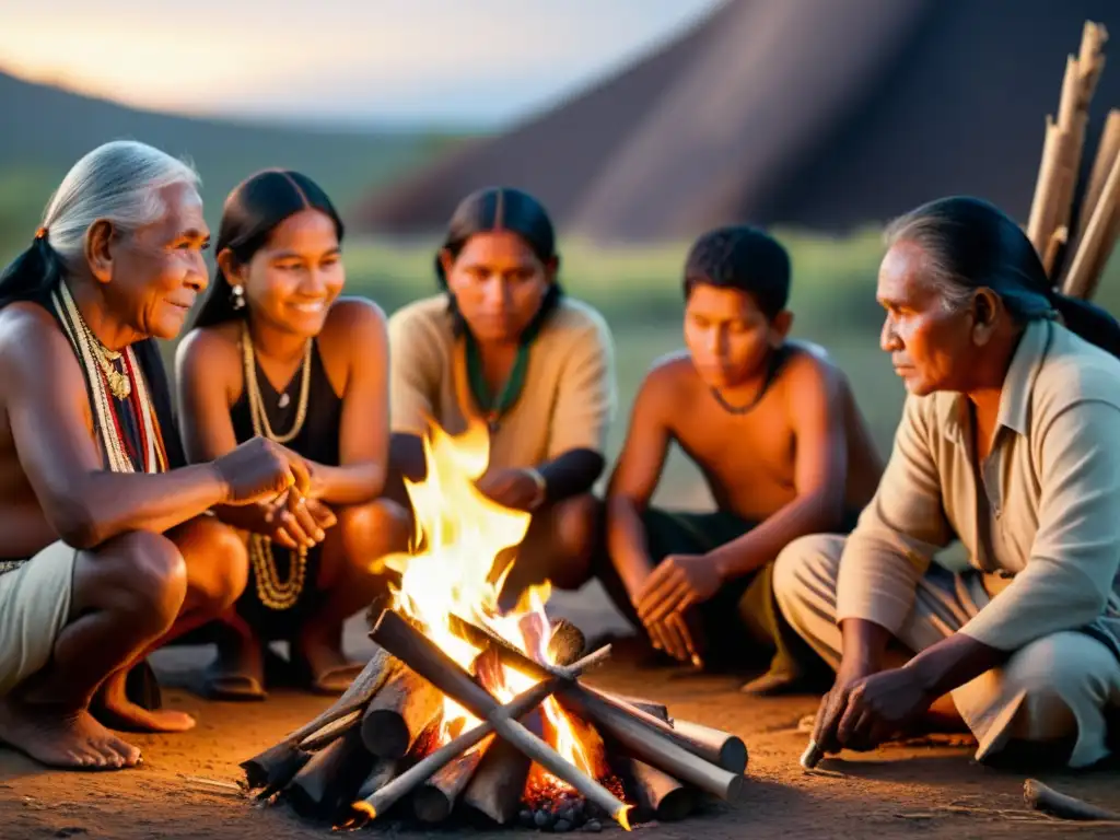 Vieja fotografía de indígenas preservando escrituras minoritarias culturas alrededor del fuego